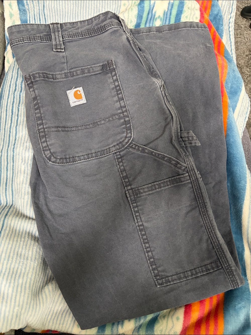 Carhartt Slate Gray Utility Work Pants with Logo Patch